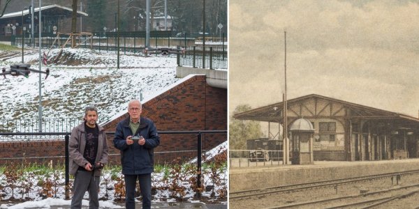 Foto: Vader en zoon legden de herinrichting van de stationsomgeving vast en dat is nu terug te zien